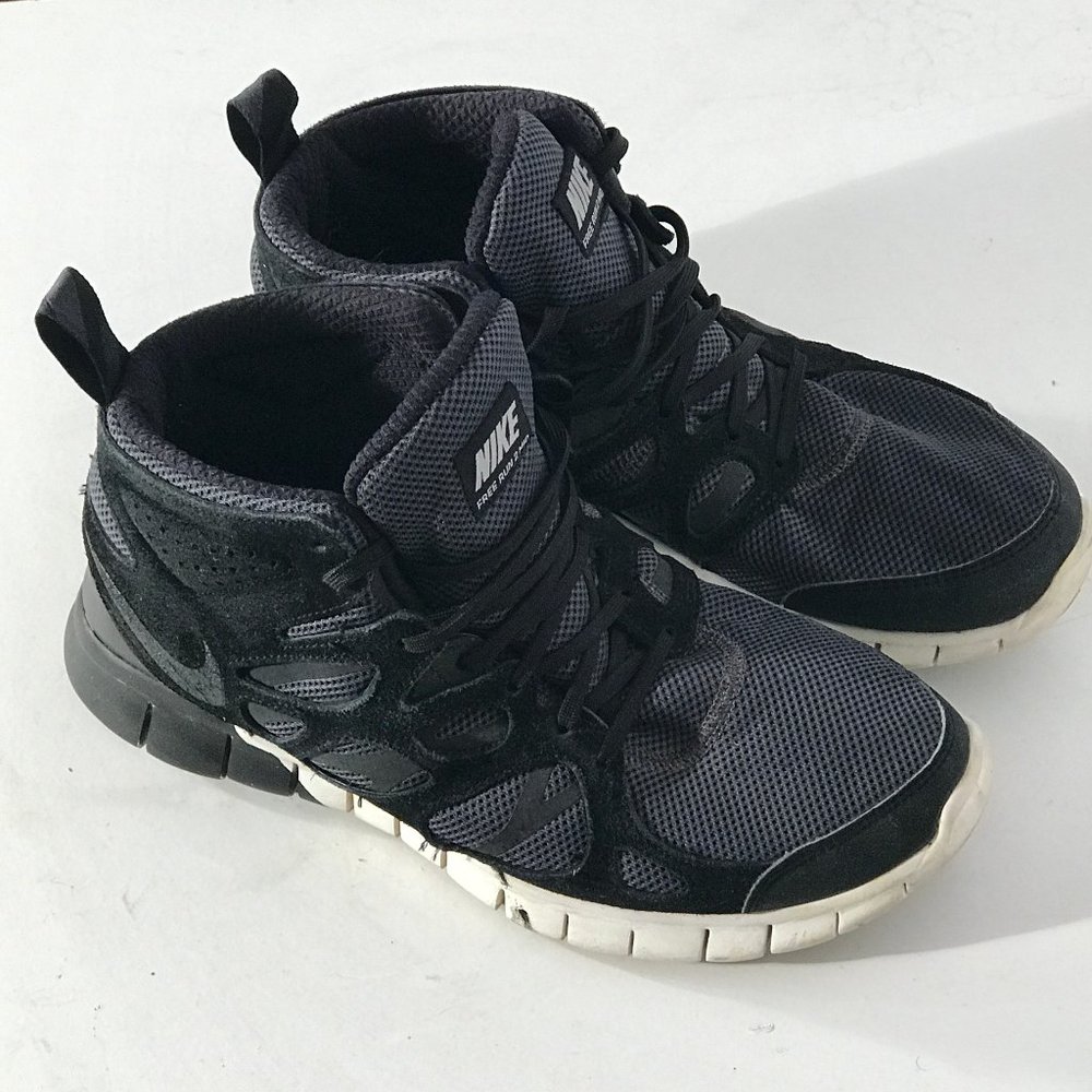 NIKE FREE RUN 2 MID Black Sneakers Shoes Men 10
